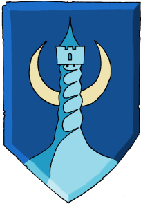 The crest of Shadowdale, the Twisted Tower of Ashaba. 